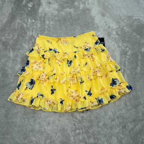 Lauren Ralph Lauren Dresses & Skirts - Lauren Ralph Lauren Yellow Floral Ruffle Skirt Size 6 Polyester NWT 2971